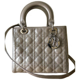Dior lady dior grey leather handbag