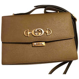 Gucci zumi brown leather handbag