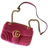 Gucci marmont pink velvet handbag