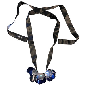 Marni blue metal necklaces