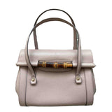 Gucci bamboo pink leather handbag
