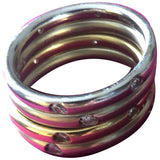Pomellato lucciole silver yellow gold rings