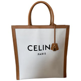 Celine cabas vertical beige leather handbag
