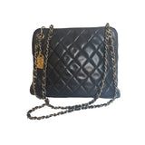 Chanel black leather handbag