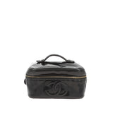 Chanel black patent leather travel bag