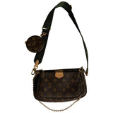 Louis Vuitton multi pochette accessoires brown cloth handbag