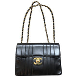 Chanel timeless/classique black leather handbag