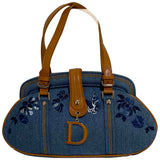 Dior saddle bowler blue denim - jeans handbag