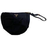 Prada black cloth clutch bag