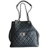 Chanel black leather handbag