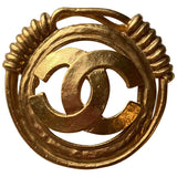 Chanel cc gold metal pins & brooches