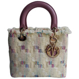 Dior lady dior multicolour tweed handbag