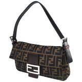 Fendi baguette brown cloth handbag