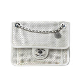 Chanel timeless/classique white leather handbag