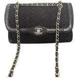 Chanel diana black cotton handbag