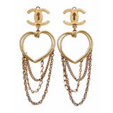 Chanel cc gold metal earrings