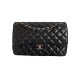 Chanel timeless/classique black leather handbag