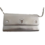 Dior diorama silver leather clutch bag