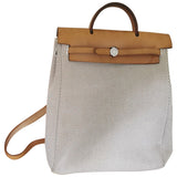 Hermès herbag beige cotton backpacks