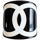 Chanel black plastic bracelets