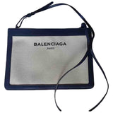 Balenciaga navy cabas white cloth handbag