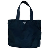 Prada tessuto city black cloth handbag