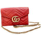 Gucci marmont red leather handbag