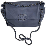 Chanel blue leather handbag