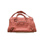 Balenciaga city pink leather handbag
