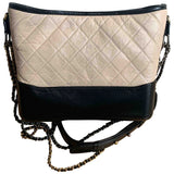 Chanel gabrielle beige leather handbag