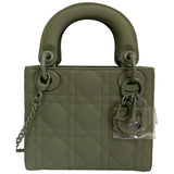 Dior lady dior khaki leather handbag