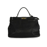 Fendi peekaboo black leather handbag