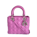 Dior lady dior pink leather handbag