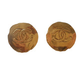 Chanel cc gold metal earrings