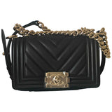 Chanel boy black leather handbag