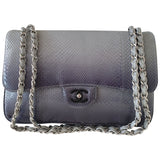 Chanel timeless/classique grey python handbag