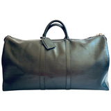 Louis Vuitton keepall black leather travel bag