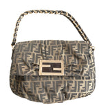 Fendi mamma baguette  brown cloth handbag