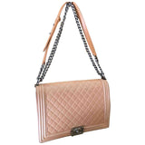 Chanel boy beige leather handbag