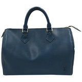 Louis Vuitton speedy blue leather handbag