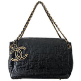 Chanel black patent leather handbag