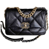 Chanel chanel 19 black leather handbag