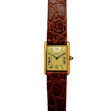 Cartier tank must gold silver gilt watch