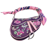 Dior saddle multicolour silk handbag