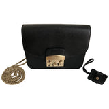 Furla metropolis black leather handbag