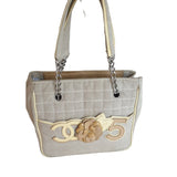 Chanel ecru cloth handbag