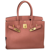 Hermès birkin 30 pink leather handbag