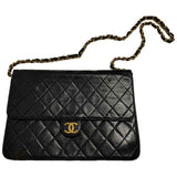 Chanel black leather handbag