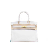Hermès birkin 30 white leather handbag