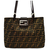 Fendi baguette brown cloth handbag